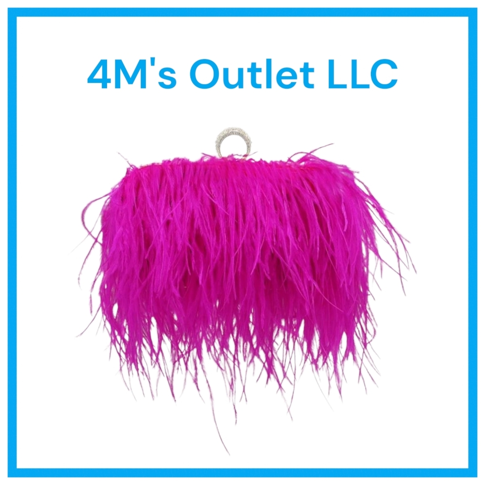 Amazon Pink Feather Clutch